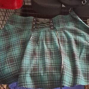 Green Plaid Miniskirt